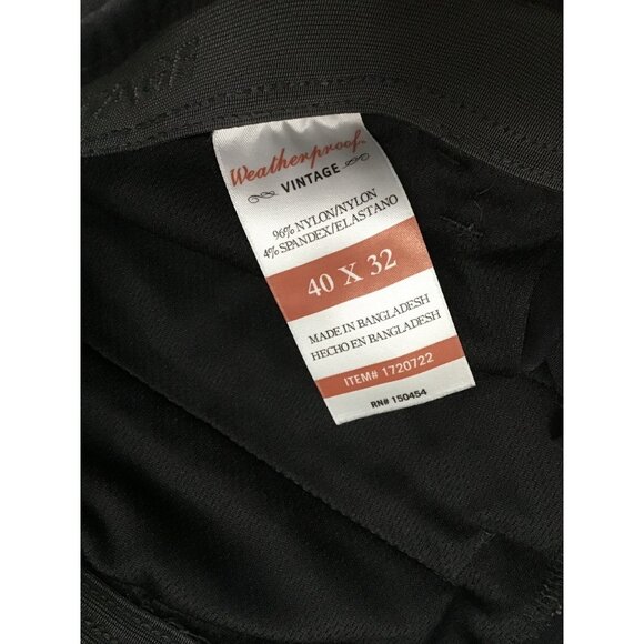 WEATHERPROOF VINTAGE MENS BLACK LIGHT WEIGHT STRAIGHT LEG PANTS SIZE 40X32 - Picture 3 of 7
